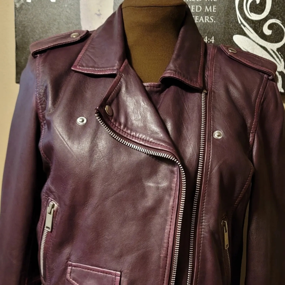 PURPLE LEATHER JACKET